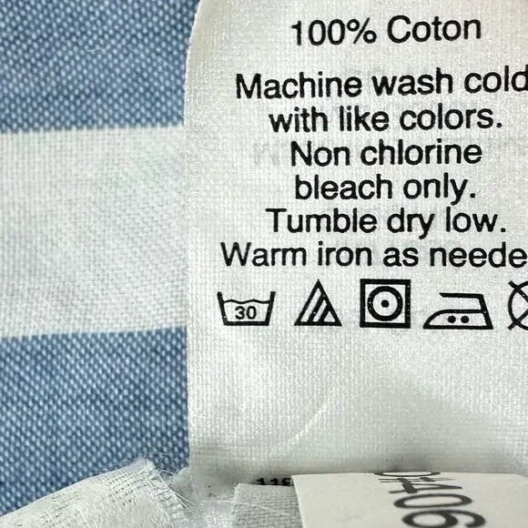 MADEWELL Indigo Button blouse top sleeveless striped cotton Size L - Picture 11 of 13